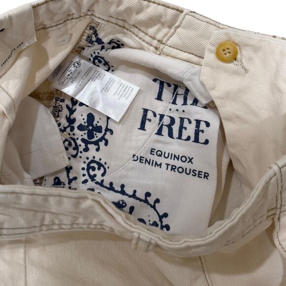 NWT Free People Equinox Wide Leg Trouser In Cream - Picture 4 of 6